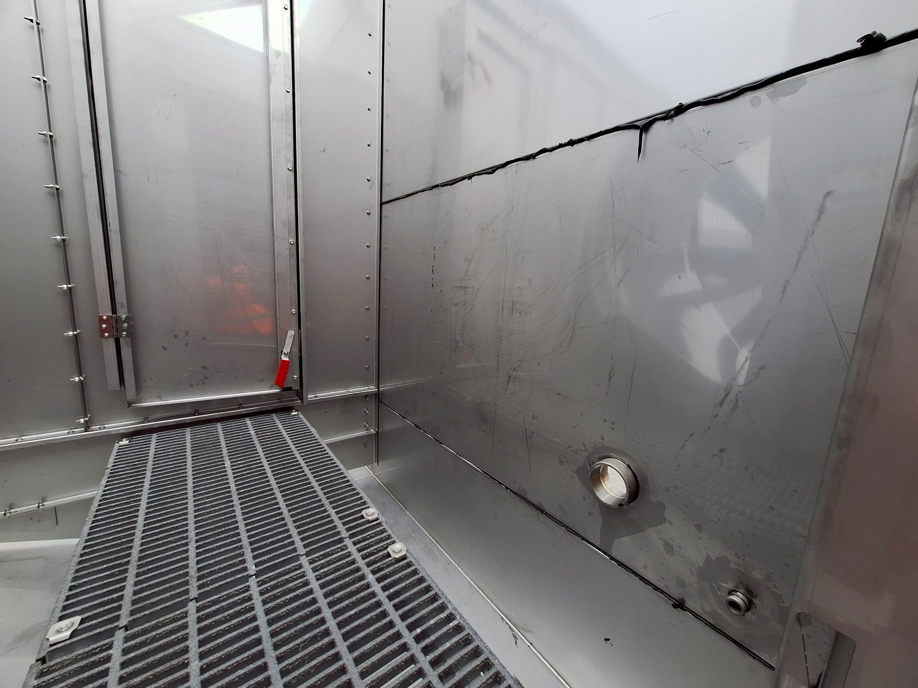 stainless-steel evaporative condenser during factory acceptance inspection for the site