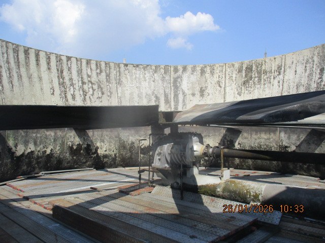 Cooling-tower cell at the Rayong site Plant 2 covered by the mechanical overhaul and fan replacement